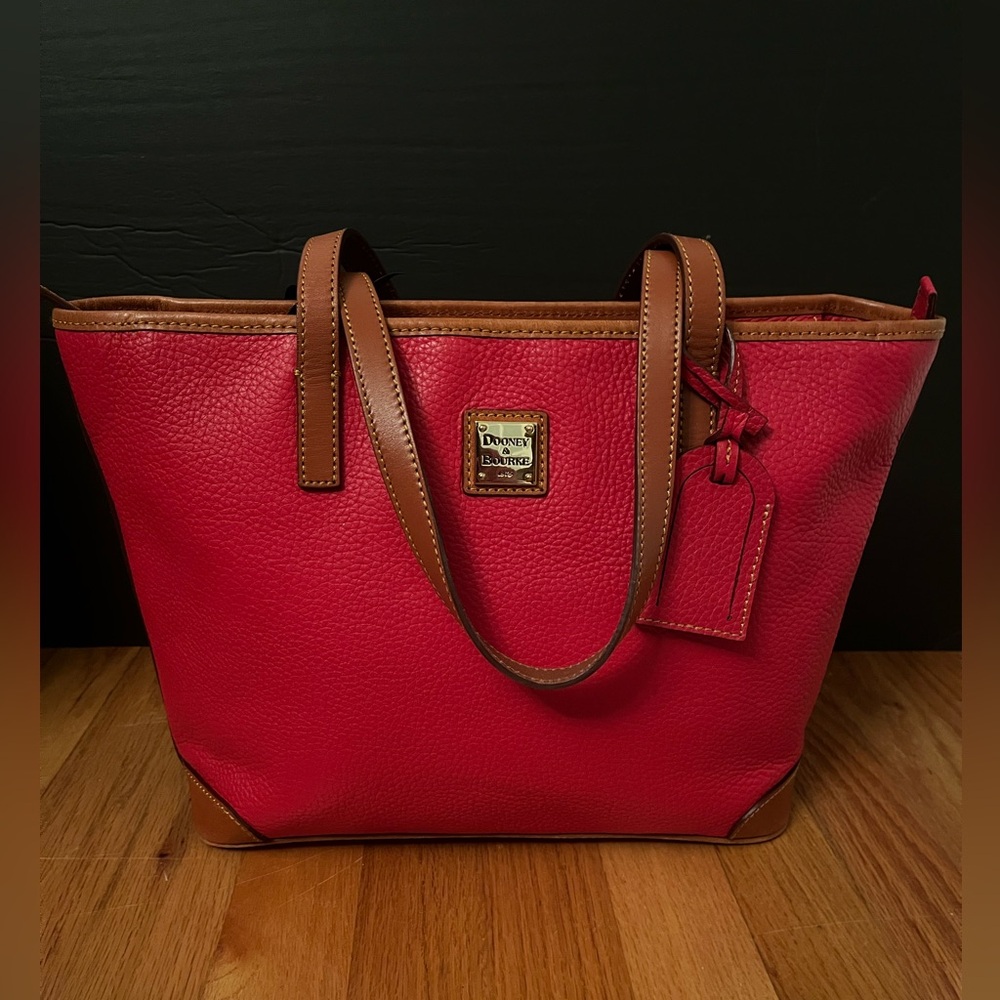 Dooney & Bourke Charlston Double Handle Tote Handbag R592 Red Pebble Leather NWT